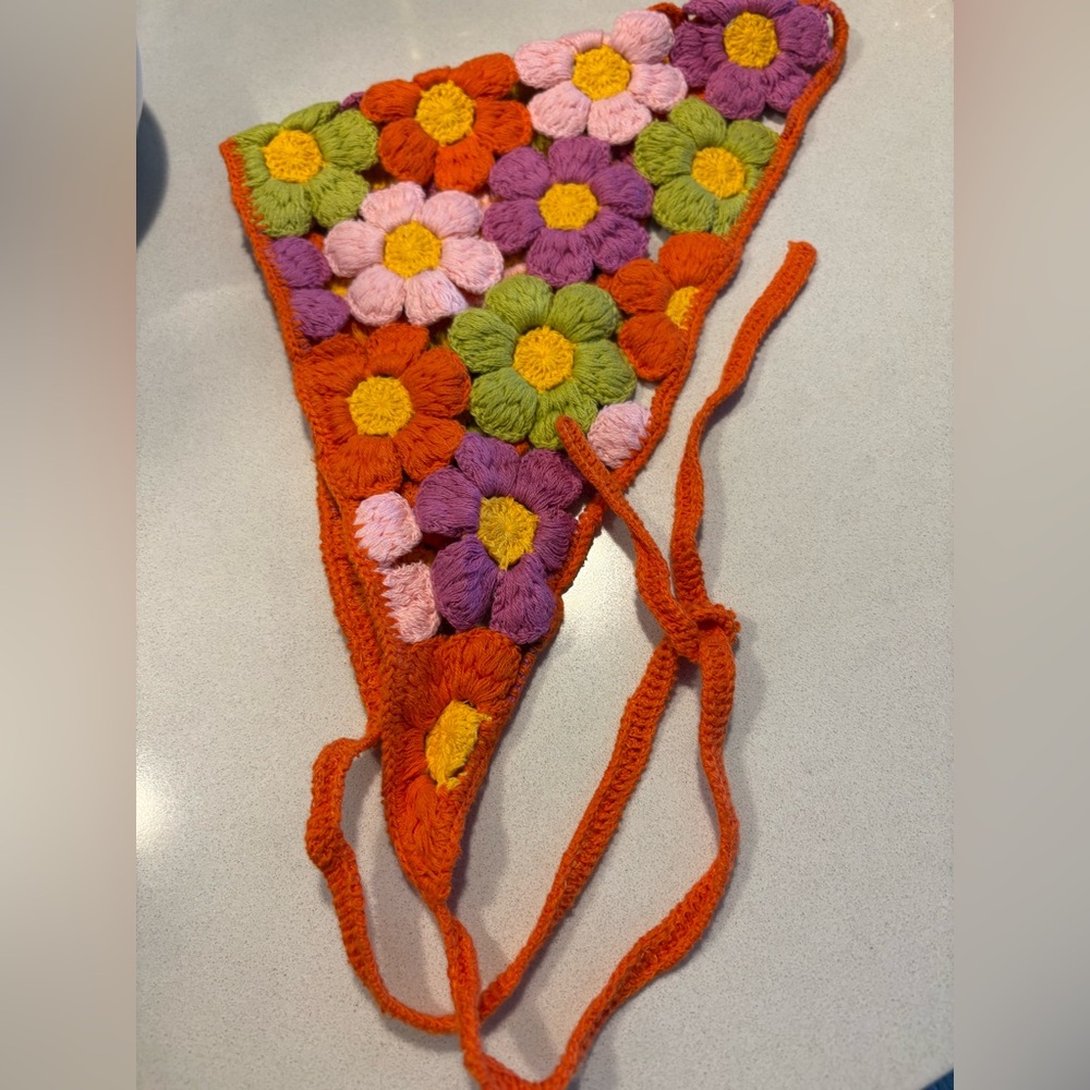 Colorful Crochet Floral Top